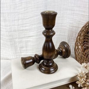 MCM wood candlesticks
